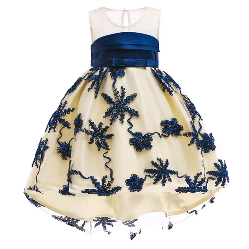 

2018 New Girls Toddler 3D Flower Petal Bowknot Tutu Princess Party Kids Formal Dress Girl Princess Dress Size 1-10 T