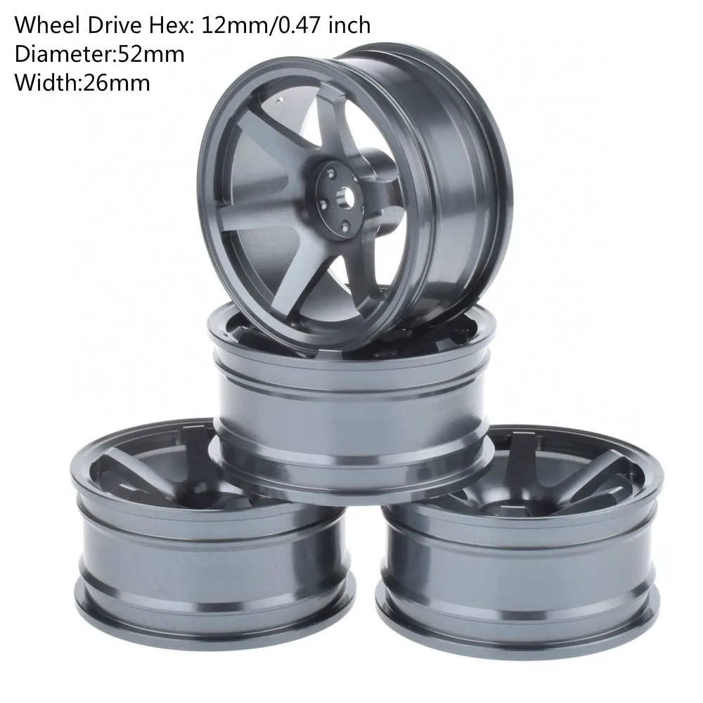 1/10 RC на дороге Дрифт автомобиль алюминиевый сплав колесные диски для HSP HPI Kyosho - Цвет: Gray