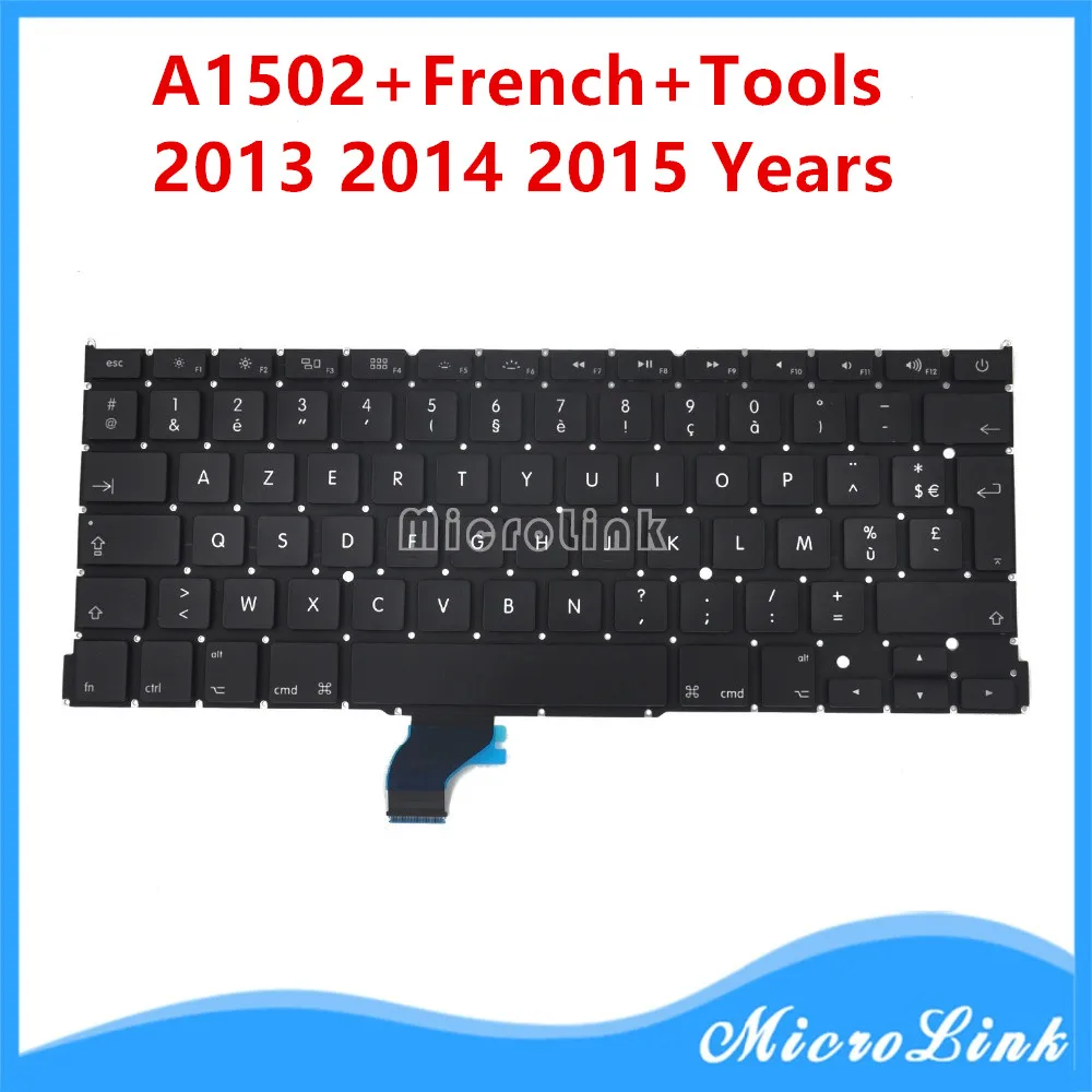 Клавиатура A1502 с французской раскладкой подходит для MacBook Pro Retina 13 дюймов 2013 2014 2015