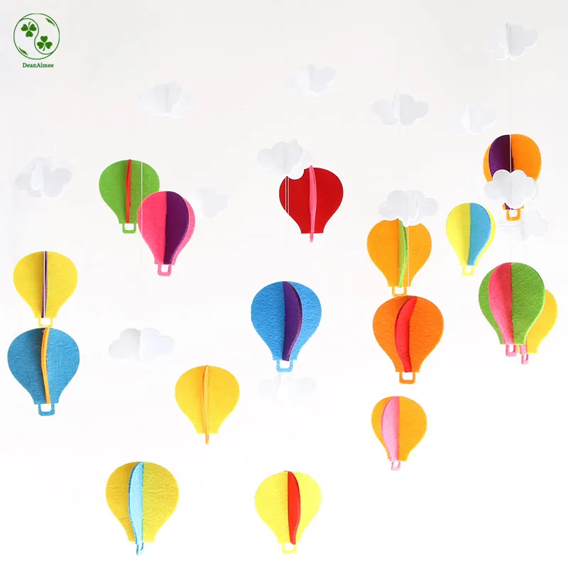 

Big Size Felt White Cloud Hot Air Balloon Ornaments Kindergarten Classroom Decoration Mall Corridor Decor Felt DIY Package