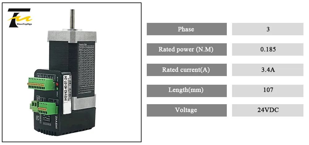 JMC трехфазный iHSV42-40-07-24 578 Вт 0.185Nm 4000 об/мин интегрированный драйвер серводвигателя переменного тока 24VDC автоматизированный специальный