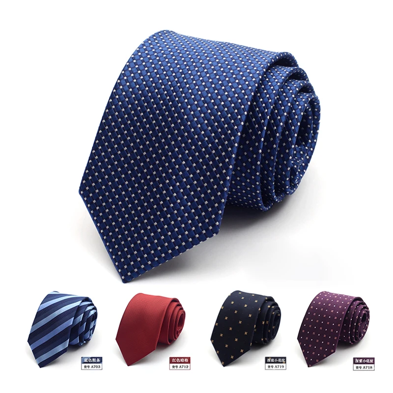 

2022 New Ties for Men Designer Brand Fashion 7cm Professional Necktie Blue Striped Plaid Tie Sets Wedding Party Gravata Gfit Box