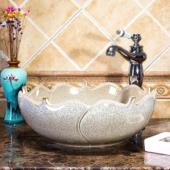 

Europe Vintage Style Rectangular Counter top Art Lavabo Ceramic washing basin Bathroom Sink ceramic art basin 