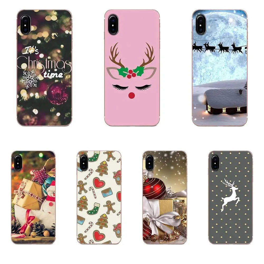 Мягкий ТПУ чехол для телефона Apple iPhone 4 4S 5 5C 5S SE 6 6S 7 8 Plus X XS Max XR новогодние подарки