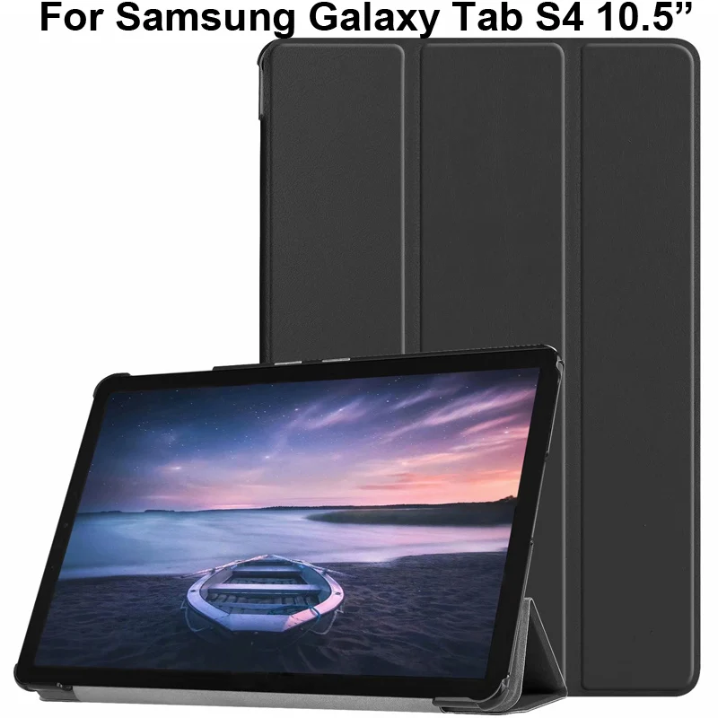 

Smart Cover Case For Samsung Galaxy Tab S4 10.5 inch T830 T835 Protective Cover Shell Skin 3 folds Stand Holder TabS4 10.5" Bag
