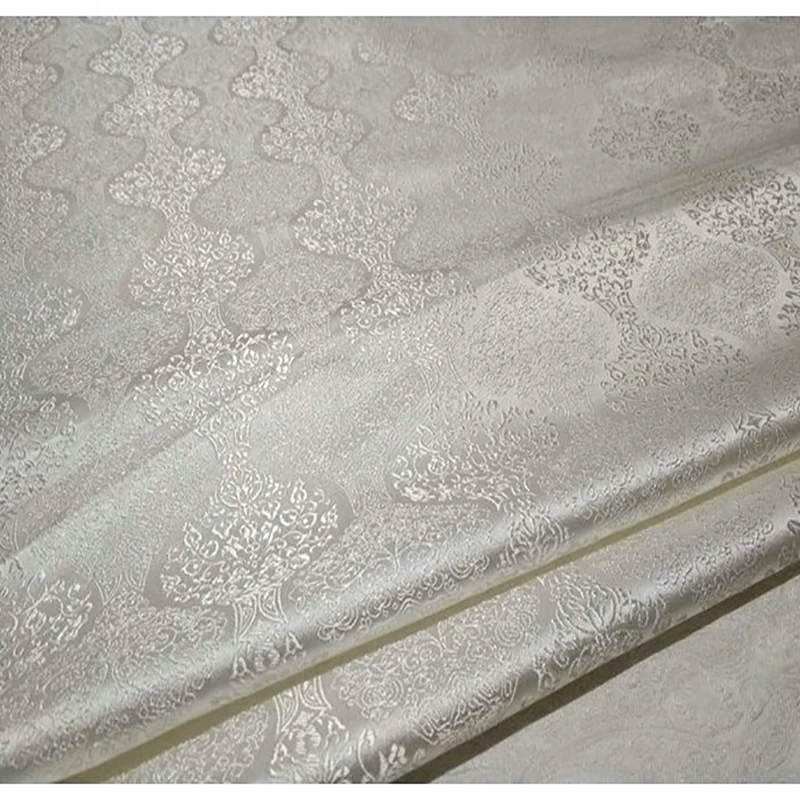 75x100 см импортный Janpanese Стиль белый металлик из жаккардовой парчи, 3D жаккардовая окрашенная пряжа ткань для пальто платье обивки