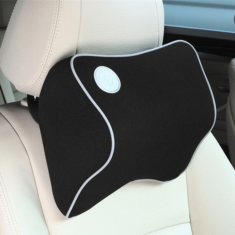 Universal Car Pillow Space Memory Foam Fabric Neck Pillow Headrest Car