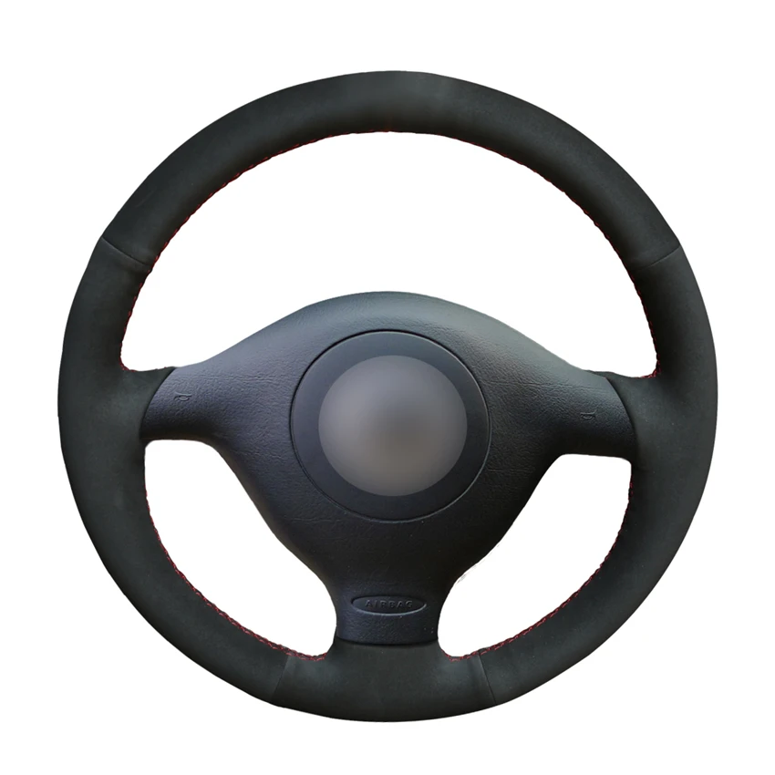 

Hand-stitched Black Suede Car Steering Wheel Cover for Volkswagen VW Golf 4 1998-2004 Passat B5 1996-2005 Polo 2002 Seat Leon