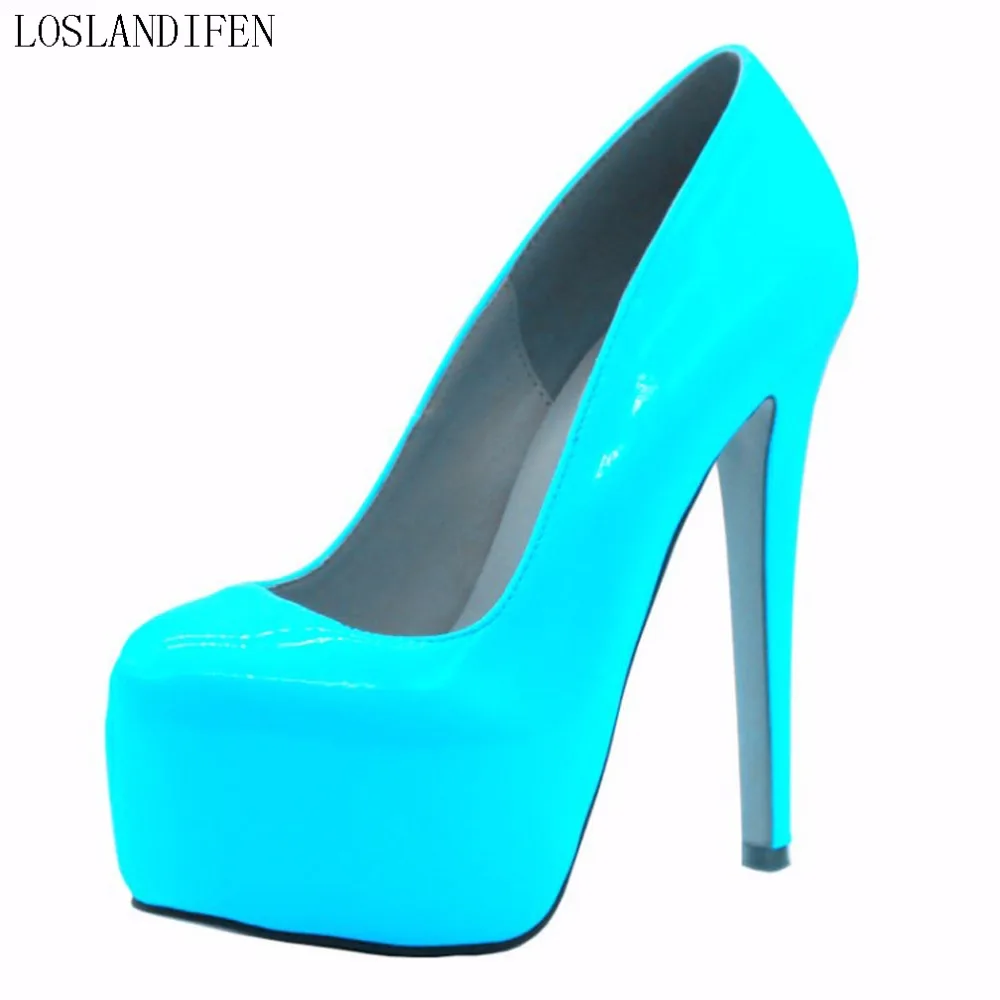

Basic Simple Casual Handmade Womens High Heel Platform Pumps Round-toe Gltator Style Party Prom Fashion Shoes X1812