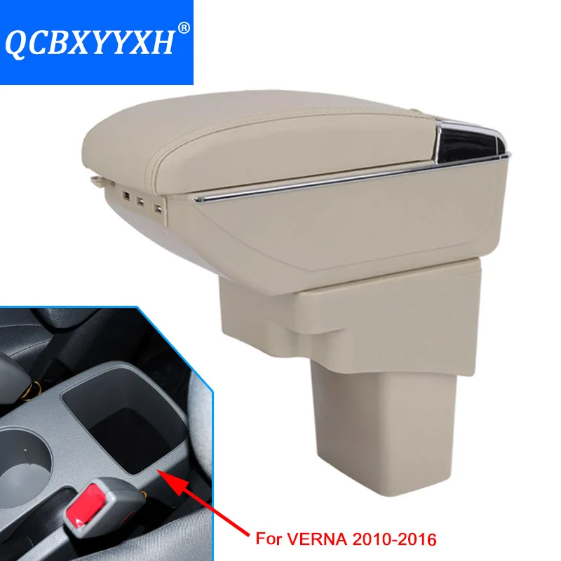 Для hyundai Verna 2010- автомобильный Стайлинг USB автомобильный подлокотник центральный магазин содержание коробка для хранения с держатель стакана, пепельница аксессуары