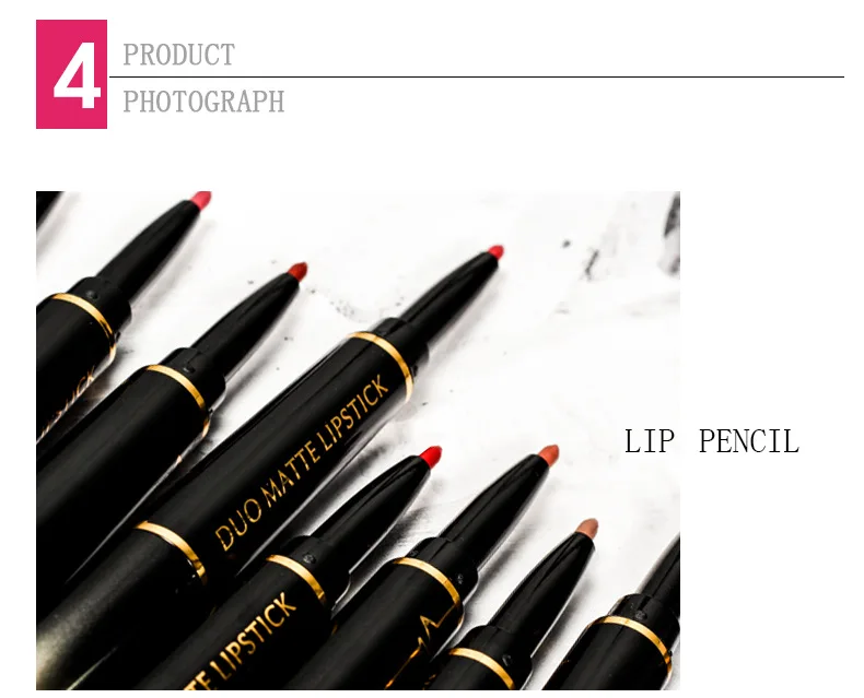 Pudaier, двухсторонний, стойкий, Водостойкий карандаш для губ, карандаш, 16 цветов, Модный женский Макияж для губ, подарок, Maquiagem