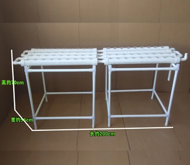 1 этаж 8 основных труб с 72 шт чистой чашки гидропоники системы NFT с питательной пленкой техника с колесами