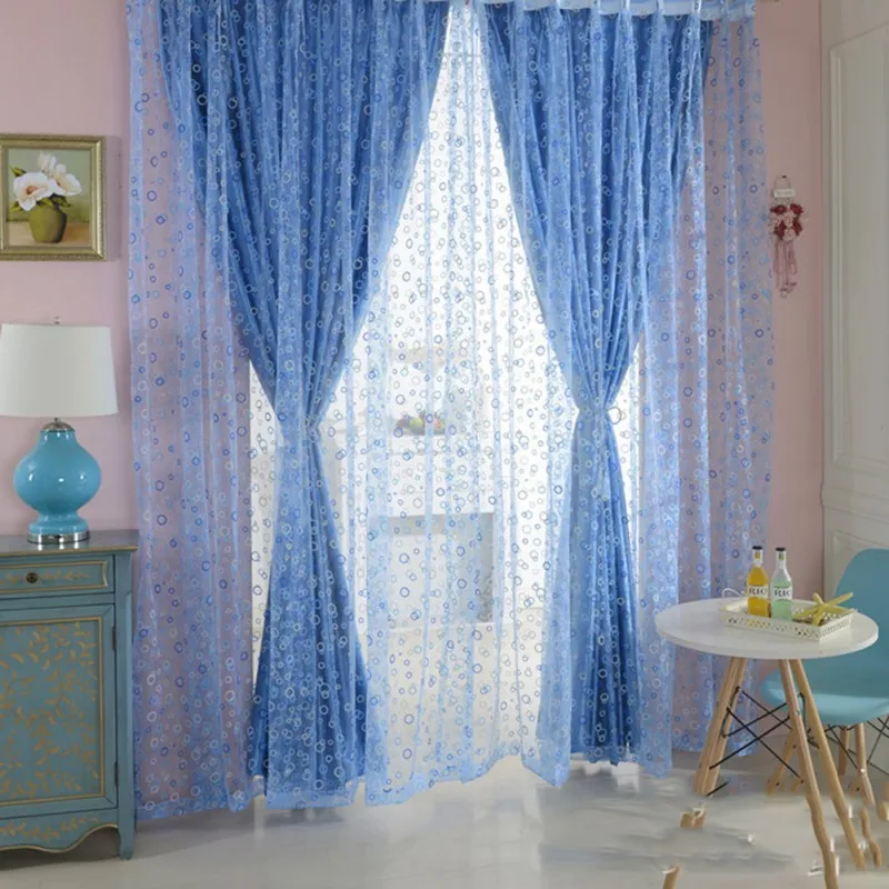 

Curtain Chic Room Bubble Pattern Voile Window Curtains Sheer Panel Drape Scarf Curtains