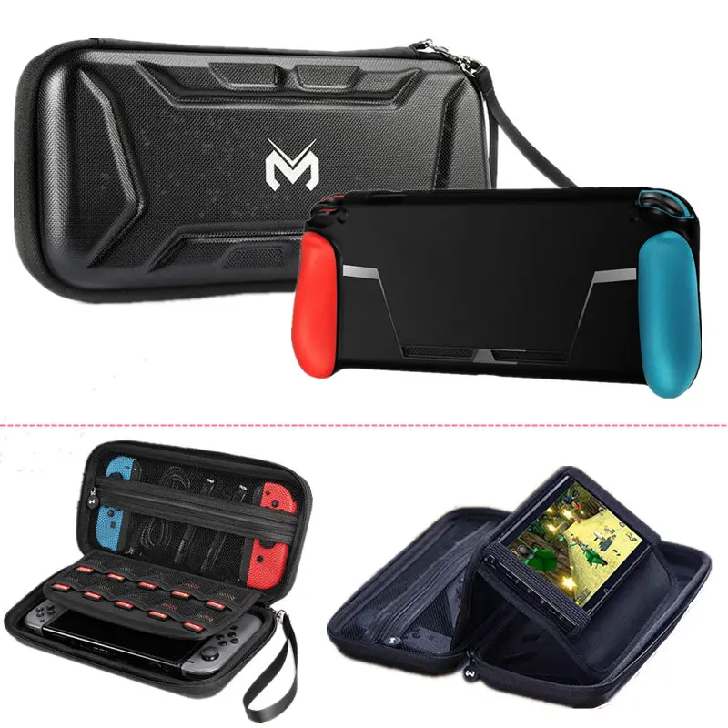 

Carrying Storage Bag TPU Shell Cover Protective Case for Nintend Switch NS Console with Tempered Screen Protector Film Accessory