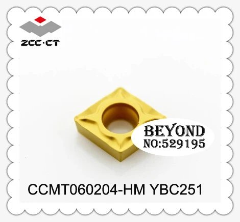 Inserções de Carboneto Inserção Original Ccmt 060204 hm Ccmt0602 Torneamento Ferramenta Torno Cortador Cnc Ferramentas Zccct Zcc Ccmt060204-hm Ybc251