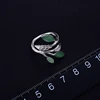 Lotus Fun Real 925 Sterling Silver Open Ring Natural Stone Handmade Design Fine Jewelry Spring in the Air Leaves Rings for Women ► Photo 3/6
