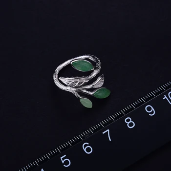 Bague aventurine -Feuillage de Printemps (taille)