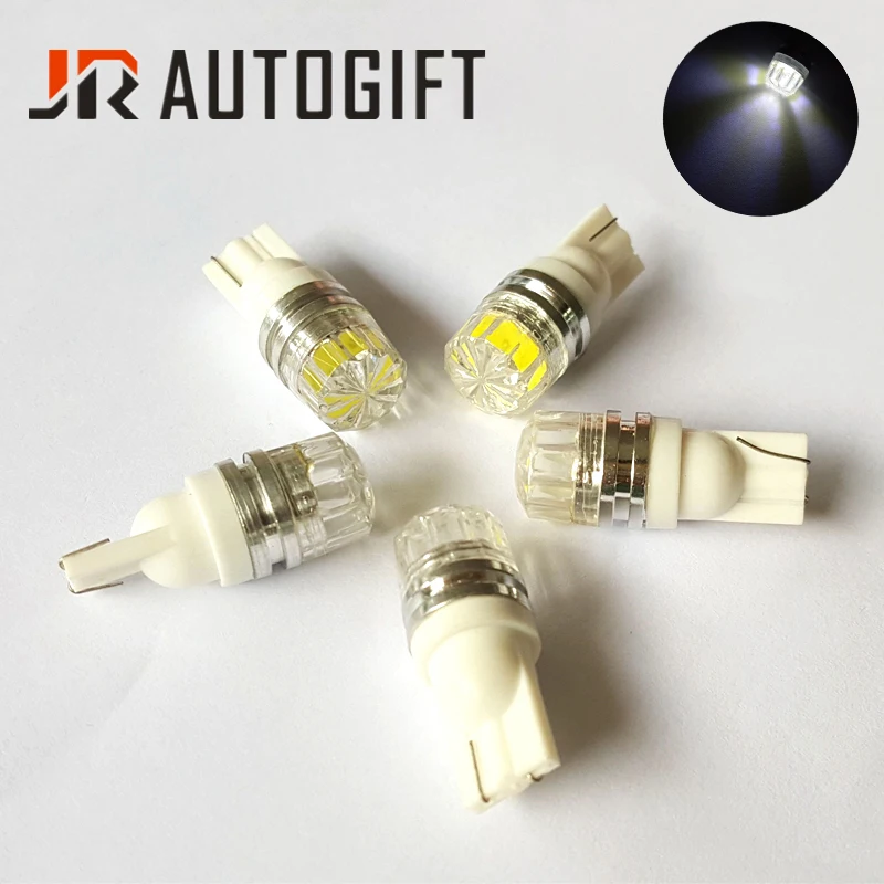 

50pcs Car styling T10 W5W LED bulbs 1.5W 1led 194 168 High power Floral Lens White 12V 24V Auto Wedge lamp External Door lights