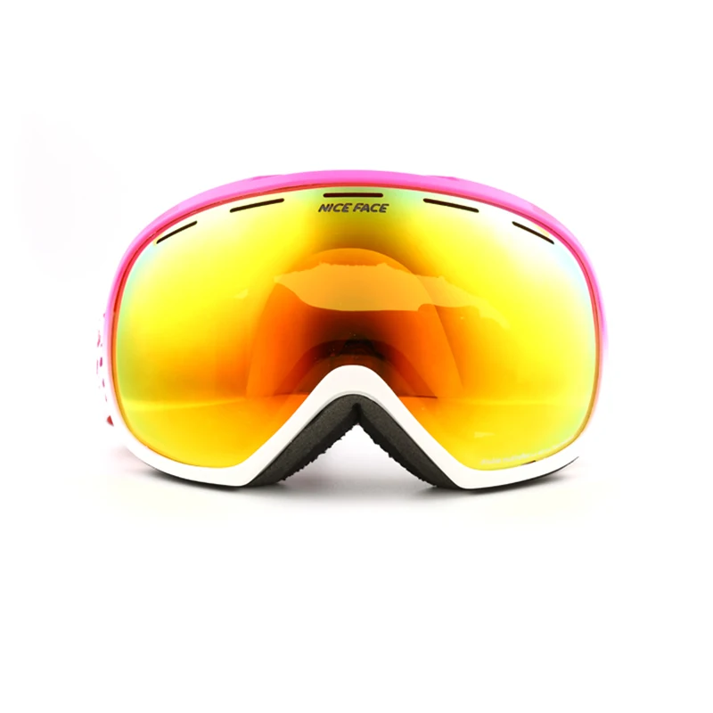 Free shipping Brand ski goggles 2 double lens UV400 anti fog large spherical glasses font b