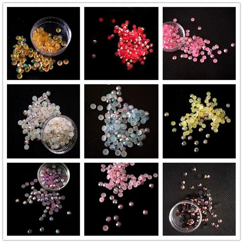 12 color 4MM Nail Glitter AB Colorful 3D Acrylic Rhinestone Crystal DIY Nail Art Decoration Manicure tools