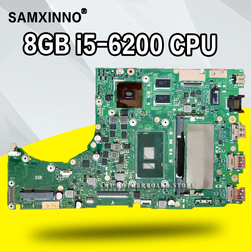 С 8GB RAM i5 6200 cpu для For Asus K401UB K401U A401UB K401UQ материнская плата ноутбука протестирована