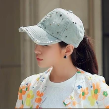 Женская Джинсовая Шляпа snapback, женская джинсовая шляпа с жемчугом, ковбойская шляпа, стразы, Хрустальная корона, шапка casquette C101