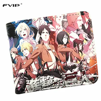 

PU Short Wallet Anime Attack On Titan/Dragon Ball Z/Undertale Cartoon Wallet For Young Coin Purse With Card Holder