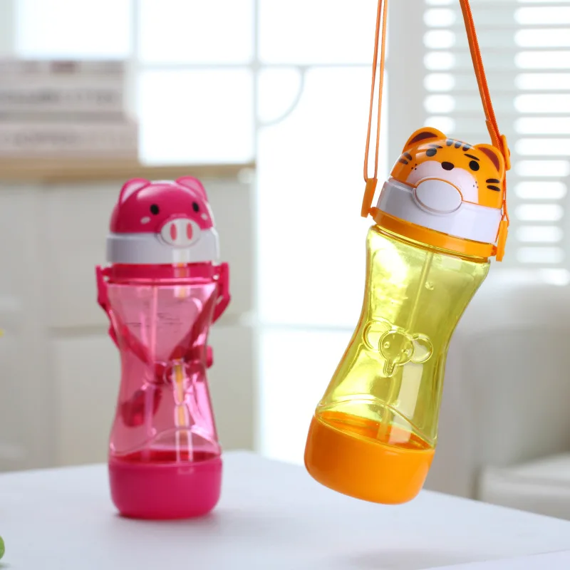 450ml animal plastic straw portable children water bottle leak proof shaker fashion sport 450ml animal plastic straw portable children water bottle leak proof shaker fashion sport