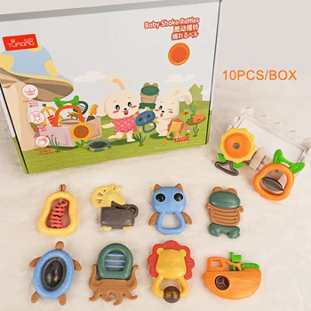 

Newborn Baby rattles Teether Toy Teeth Biting For Babies Baby Rattle toddler Bed Bell Silicone Handbell Jingle Cartoon Teether