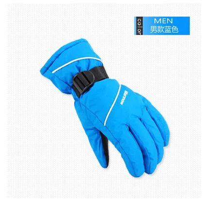Водонепроницаемые лыжные перчатки зимние мотоциклетные Велоспорт Лыжи перчатка для сноубординга черного цвета, верхняя одежда - Цвет: Men blue