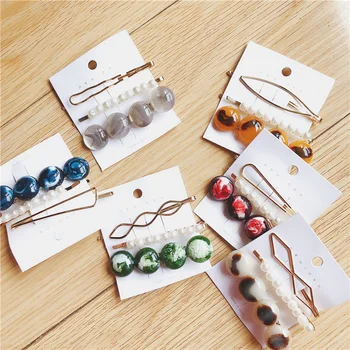 

3pcs Korea Fashion pearls Hair Clip Barrettes for Women Girls elegance Pearl hair clips Hairpins Hair Accessories set