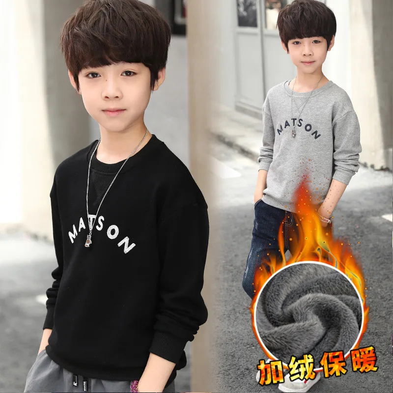 

Boys Christmas Shirt 2018 New Winter Children Sweatshirt For Teenagers 5 6 7 8 9 10 11 12 13 14 15 16 Years Big Boy T-shirt Kids
