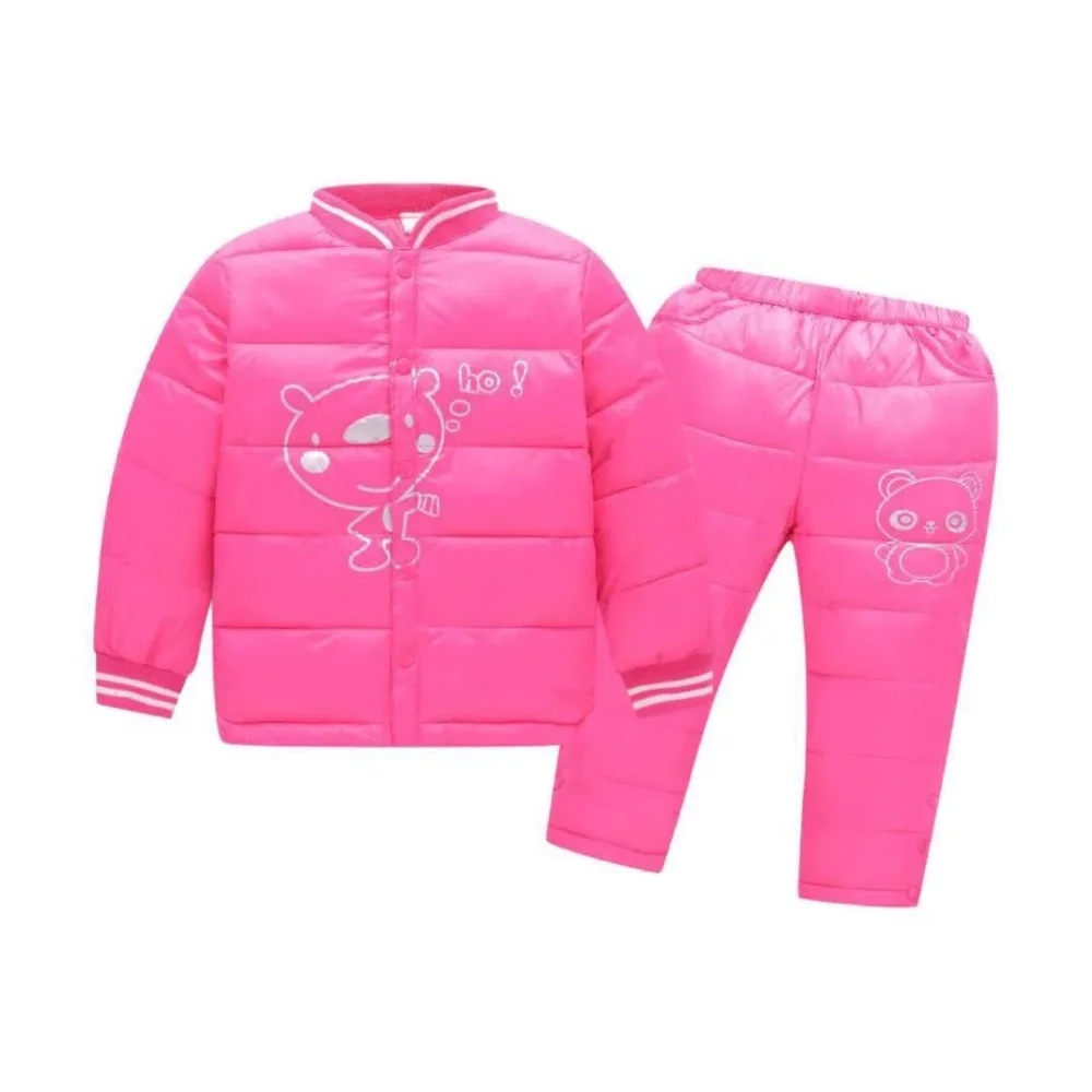 

Girls Boys Winter Coat Pants Set 2 Pieces Kids Winter Clothing for 1-5 Yrs Children Clothes