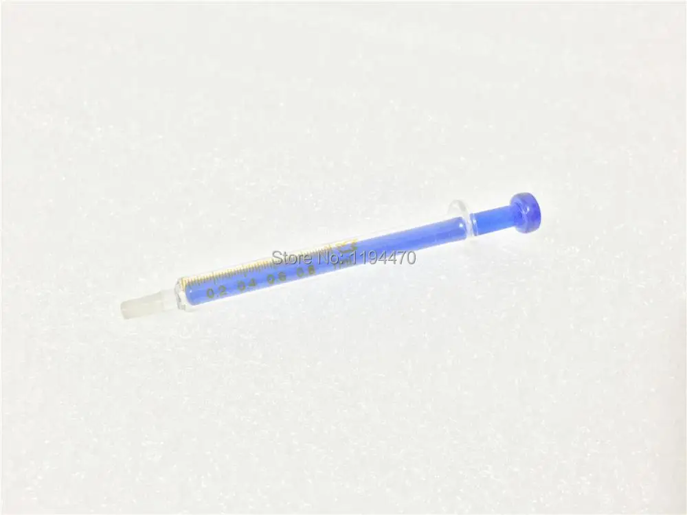 

4pcs/Lot 1ml Glass Syringe Injector Lab Glassware Sampler Blue