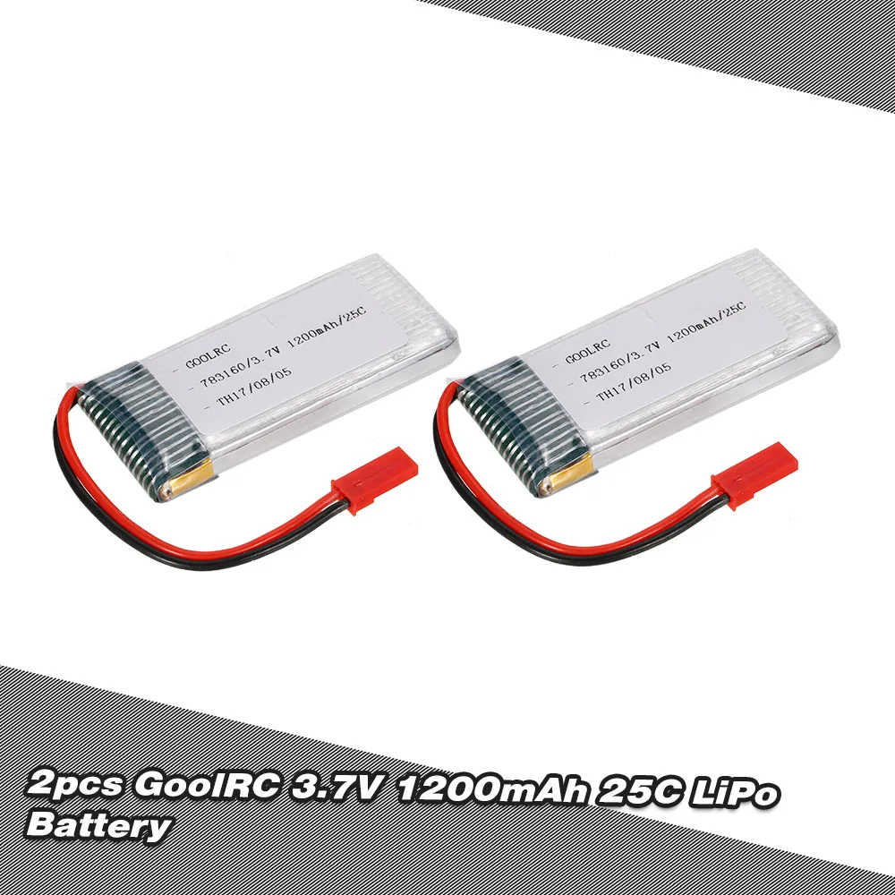 2 шт. литий-ионный аккумулятор GoolRC 3 7 В 1200 мАч 25C JST разъем для Walkera #10 5G4Q3 SYMA S006 |