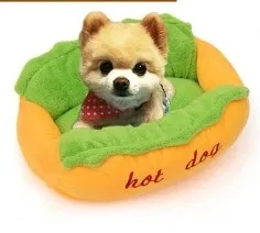 Best Hot Dog Dog Beds Removable Soft Mat Pet Sofa Cute Beds for Cozy Puppy Litter Cat Sleeping Cushion Chihuahua Teddy Nest Kennel