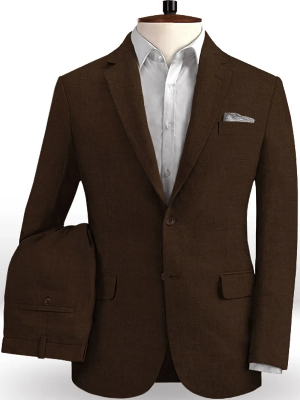 

Dark Brown Linen Suits Men Beach Wedding Suits For Men Custom Made Breathable Summer Linen Suit Tailored Groom Tuxedo