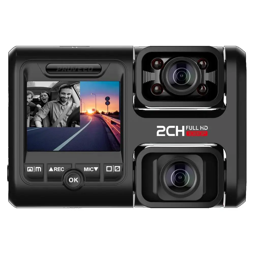 

Pruveeo D30H Dash Cam with Infrared Night Vision and WiFi, Dual 1080P Front and Inside, Dash Camera for Cars Uber Lyft Truck Tax
