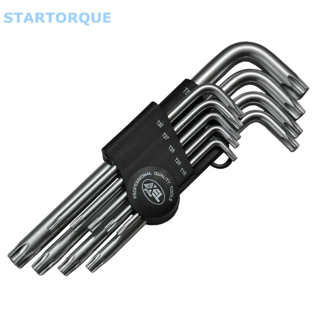 STARTORQUE 9PCS L shape Hex key Torx Star Wrench Set with Holes Hardware Tool Kitin Wrench from