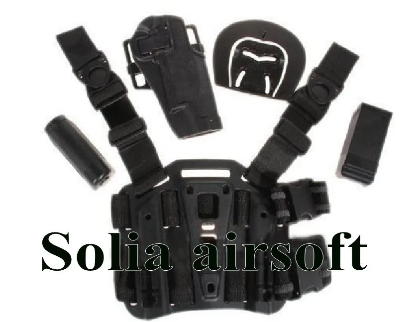 

Tactical 1911 CQC Type Pistol Right Hand Holster Leg Pouch with Quick Release Buckle Black