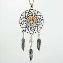 Мода Стиль Hippie Peace Цепочки и ожерелья мир кулон крылья ювелирных изделий в форме Ловца снов Цепочки и ожерелья для Для мужчин DC-00528