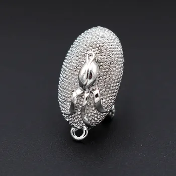 

Metal Clip Earring Post with a Loop Hanger 13*24mm Hollow Oval DIY Findings for Pearl Beads Stud Earrings Jewelry Making