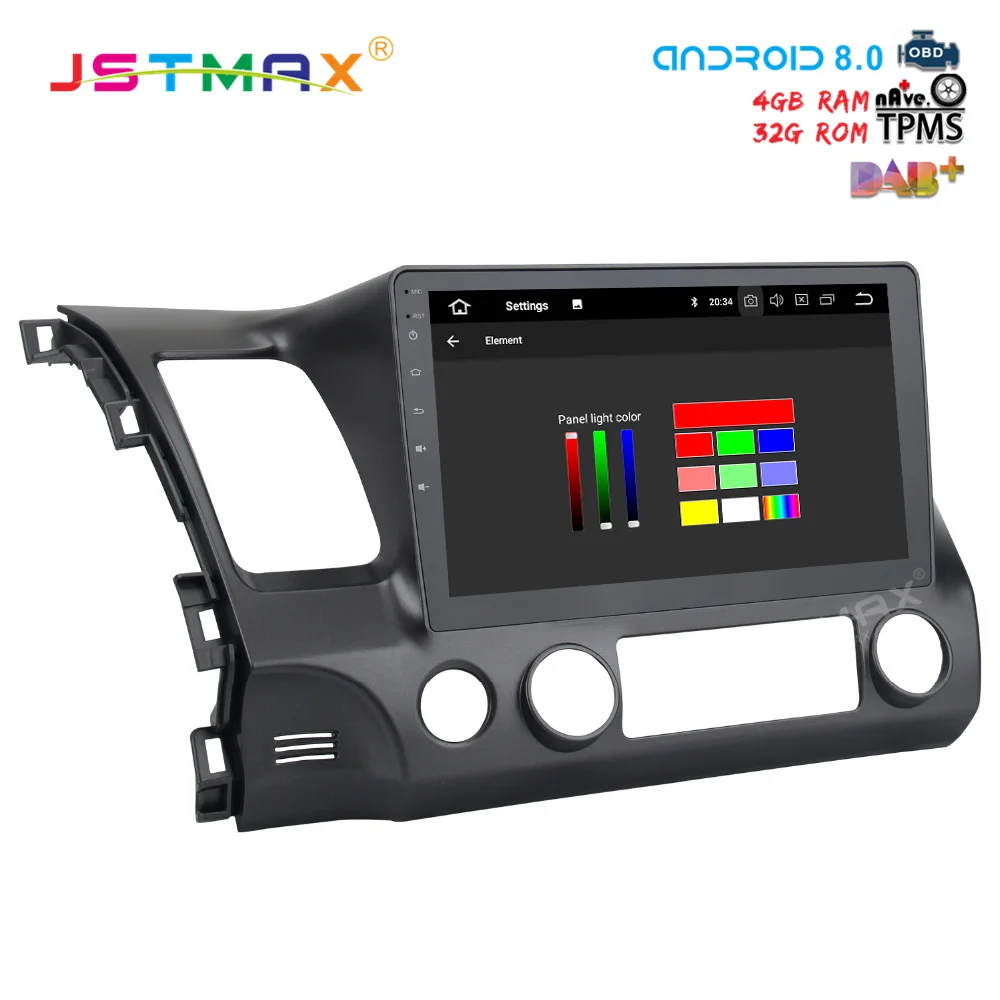Discount JSTMAX 10.2" Android 8.0 car dvd for Honda Civic 2006-2011 Auto Radio GPS navi Octa Core 4GB 32GB Multimedia headunit (NO dvd) 3