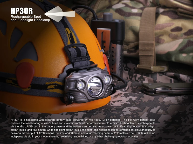 Fenix HP30R Rechargeable Spotlight and Floodlight Headlamp (3)