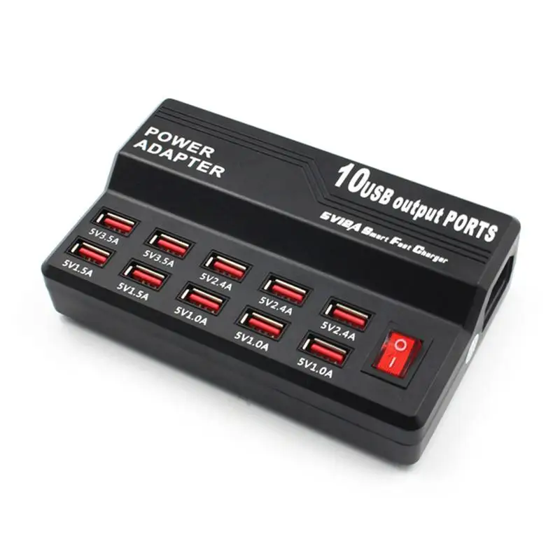 USB быстрое гнездо для зарядки 10 12 портов 12A зарядная станция Смарт USB зарядное устройство мобильный телефон планшет Цифровое зарядное устрой...