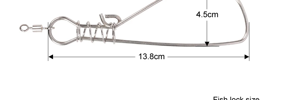 TSURINOYA 5 м рыболовный замок Пряжка из нержавеющей стали веревки поплавок рыба 5 защелок Стрингер рыболовный замок для аксессуаров рыболовные снасти