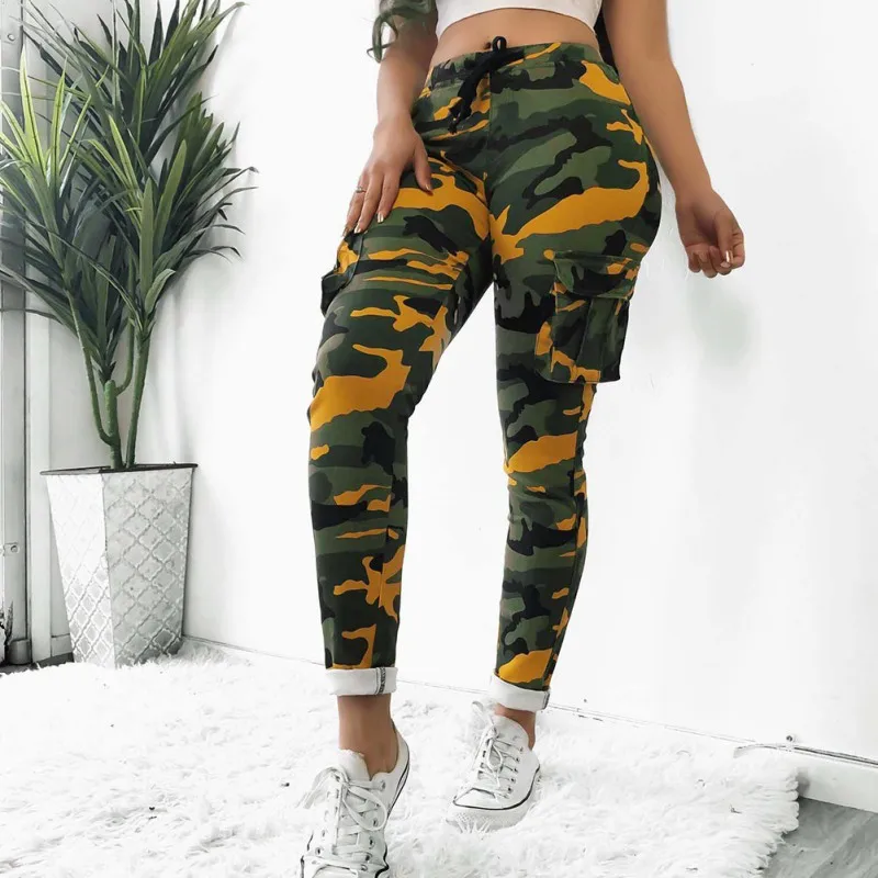 

Camouflage Joggers Women Sweatpants Drawstring Loose Female High Waist Trousers