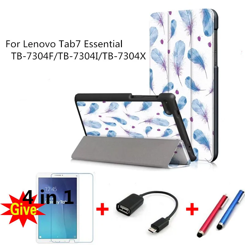 

For 2017 Lenovo Tab7 Essential Colorful drawing Leather Cases for Lenovo Tab7 Essential TB-7304F/TB-7304I/TB-7304X tablet fundas