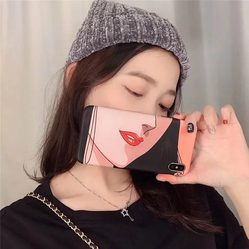 

New Net Red Anime Cartoon Beautiful Girl Silicone Mobile Phone Case For Iphone 6 6S 7 8plus X Xs Xr Xsmax