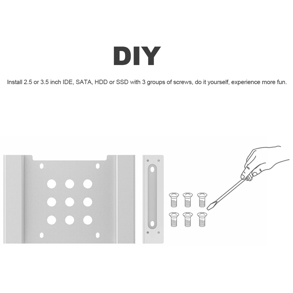 ORICO алюминиевый внутренний жесткий диск HDD корпус Монтажный кронштейн 5,2" до 2,5 или 3,5" монтажный комплект с винтами Hdd Чехол